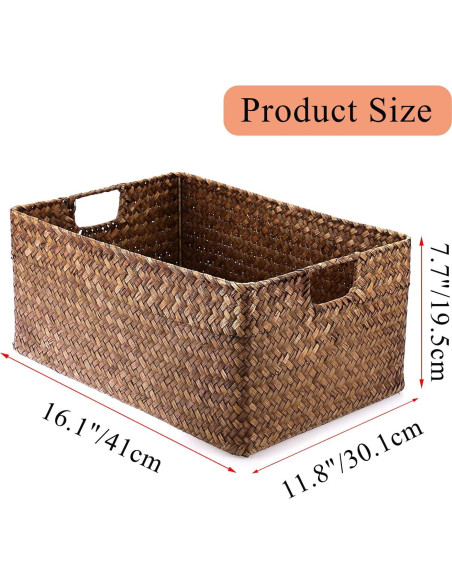 Cesta de Almacenamiento Hipiwe de Hierba Marina 41x30cm