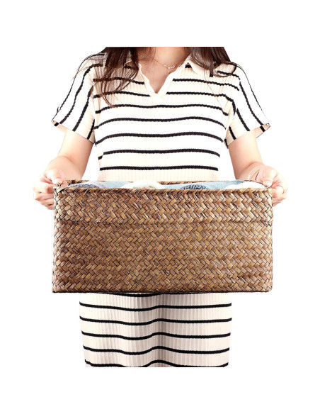 Cesta de Almacenamiento Hipiwe de Hierba Marina 41x30cm