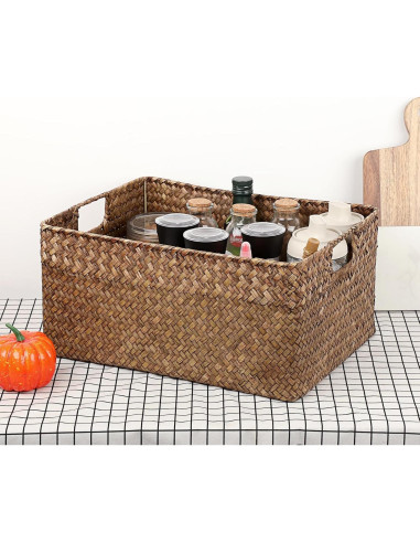 Cesta de Almacenamiento Hipiwe de Hierba Marina 41x30cm
