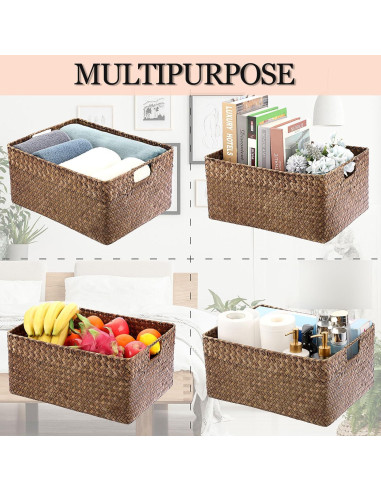 Cesta de Almacenamiento Hipiwe de Hierba Marina 41x30cm