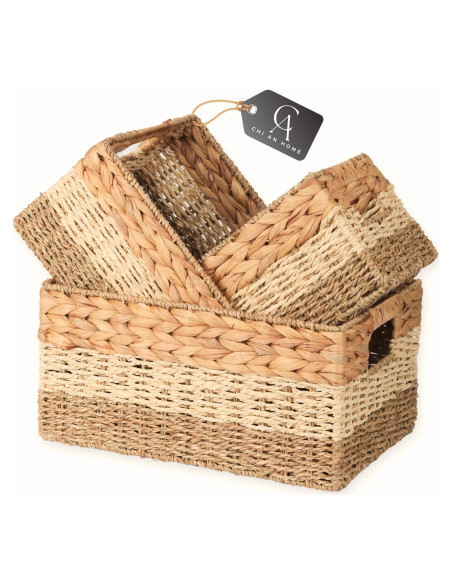 Juego de 3 Cestas de Almacenamiento Chi An Home - Jacinto de Agua Juego de 3 Cestas de Almacenamiento Chi An Home - Jacinto de Agua