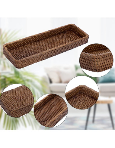 Bandeja de Baño Sumnacon de Ratán 41.5x15x4.7cm Marrón