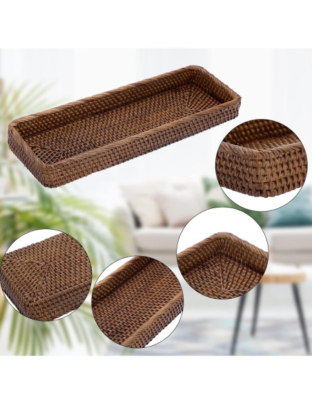 Bandeja de Baño Sumnacon de Ratán 41.5x15x4.7cm Marrón