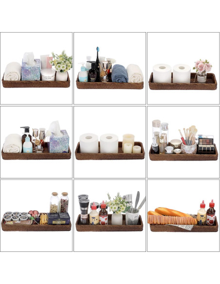 Bandeja de Baño Sumnacon de Ratán 41.5x15x4.7cm Marrón