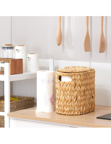 Cesta de Papel Higiénico ELONG HOME Natural para 4 Rollos