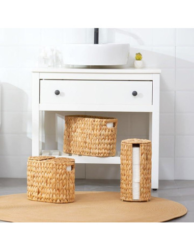 Cesta de Papel Higiénico ELONG HOME Natural para 4 Rollos