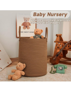 Cesta de lavandería grande 60L JMvicyroam yute dorado 2