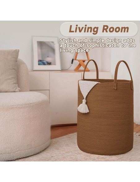 Cesta de lavandería grande 60L JMvicyroam yute dorado