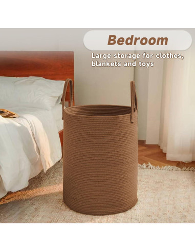 Cesta de lavandería grande 60L JMvicyroam yute dorado