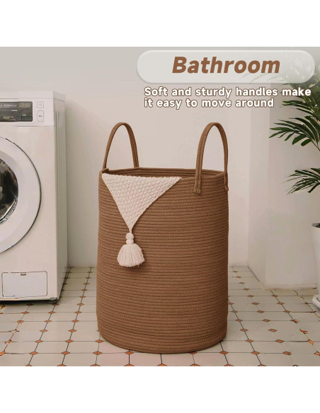 Cesta de lavandería grande 60L JMvicyroam yute dorado