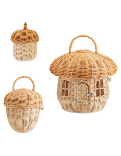 Cesta de Almacenamiento de Mimbre TENEBRALUX Juego de 3