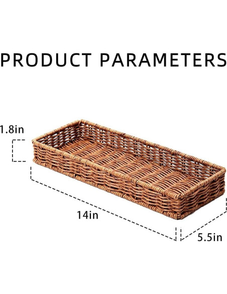 Bandeja de baño MODOGA de ratán imitado 35.1x13.5 cm