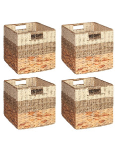 Canastas de Mimbre SpaceAid 4 Pack 30.48 cm Diseño 3 Patrones