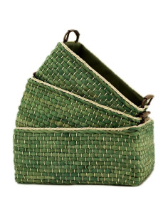 Conjunto de 3 Cestas de Almacenamiento KINGWILLOW Verde