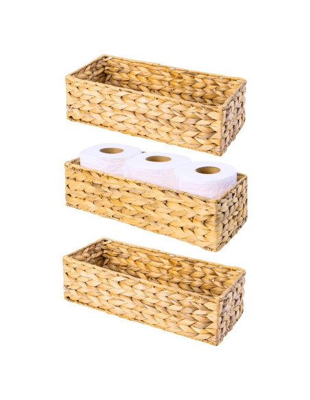 Juego de 3 Soportes de Papel Higiénico M4DECOR de Mimbre