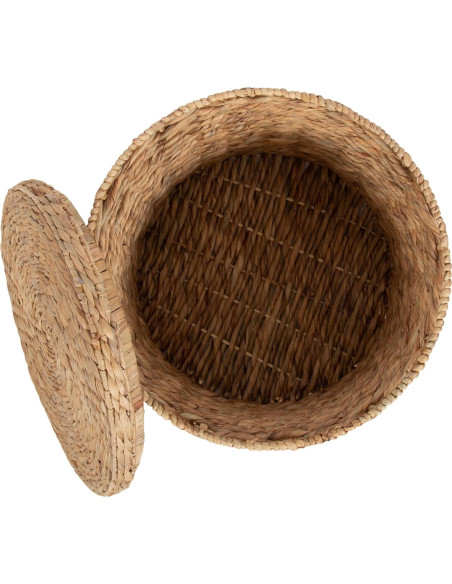 Mesas Laterales Redondas Kate y Laurel Halm - Juego de 2, Ratan Natural