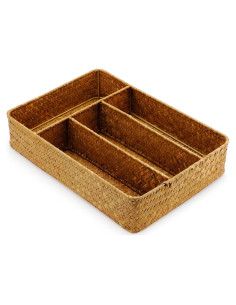 Cesta de Almacenamiento DECRAFTS 4 Secciones Natural 36x26x5 cm