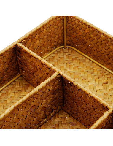 Cesta de Almacenamiento DECRAFTS 4 Secciones Natural 36x26x5 cm
