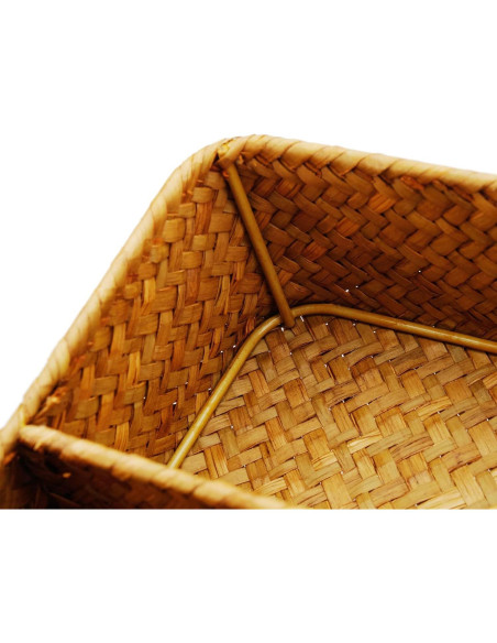 Cesta de Almacenamiento DECRAFTS 4 Secciones Natural 36x26x5 cm Cesta de Almacenamiento DECRAFTS 4 Secciones Natural 36x26x5 cm