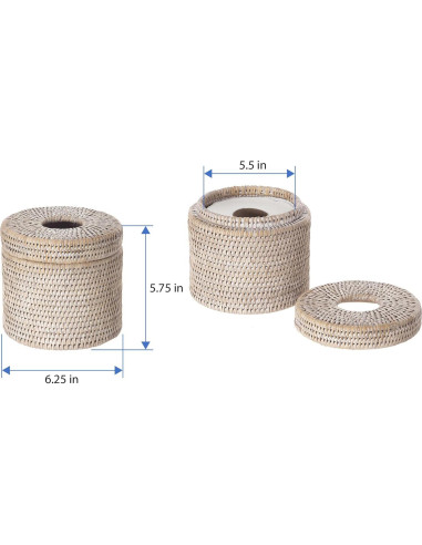 Cubierta de Rollo de Papel Higiénico Kouboo Lavado Blanco