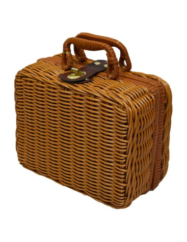 Cesta de Picnic SEWACC Rústica de Ratan Imitación 10x22x17 cm