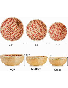 Set de 3 Cestas de Almacenamiento Tejidas Elsjoy - Redondas 24.4 cm 2