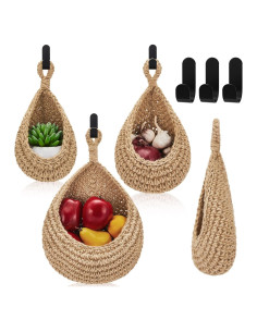 Cesta Colgante Honeydak de Algodón Bohemia 3 Tamaños Lino Claro