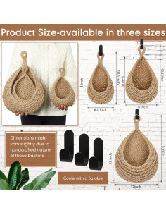 Cesta Colgante Honeydak de Algodón Bohemia 3 Tamaños Lino Claro 2