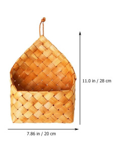 Cesta de Almacenamiento Tejida Colgante Alipis 28x20cm Chocolate 2