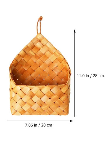 Cesta de Almacenamiento Tejida Colgante Alipis 28x20cm Chocolate