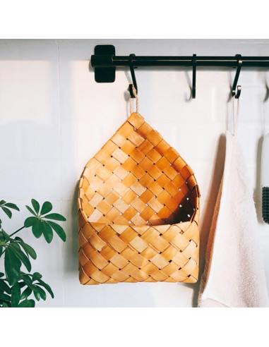 Cesta de Almacenamiento Tejida Colgante Alipis 28x20cm Chocolate