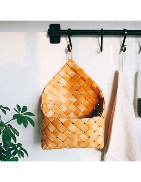 Cesta de Almacenamiento Tejida Colgante Alipis 28x20cm Chocolate