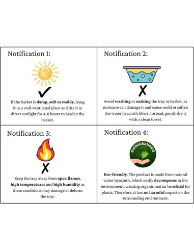 Cestas de Juncos de Agua SIEUSALEVN - Set de 2, Borde Ondulado