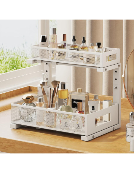 Organizador Bajo Fregadero Biboraya 2 Niveles Ajustable Blanco Organizador Bajo Fregadero Biboraya 2 Niveles Ajustable Blanco