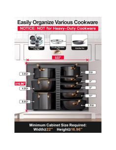 Organizador de Ollas y Sartenes MUDEELA 8 Niveles Ajustable 2