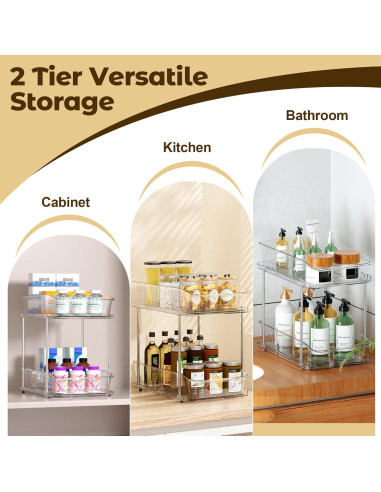 Organizador Extraíble 2 Niveles Incostar para Baño y Cocina