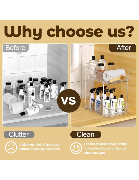 Organizador Extraíble 2 Niveles Incostar para Baño y Cocina