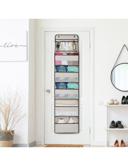 Organizador Colgante para Puerta Univivi 6 Capas Beige PVC