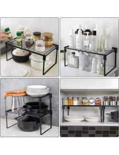 Estante de Almacenamiento Apilable Tomorotec 2 Niveles 20.3x38.1cm 2