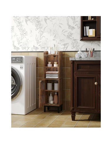Armario de Almacenamiento para Baño Hzuaneri 20x25x90cm Marrón Rústico