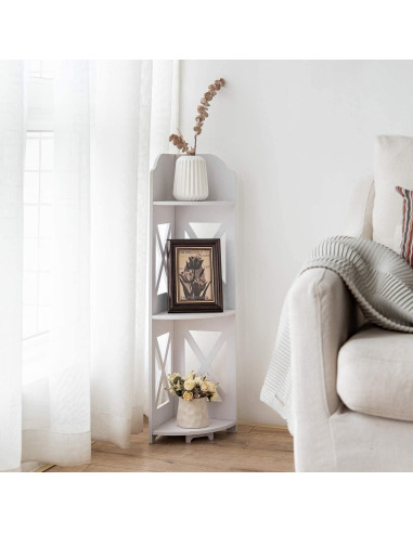 Estante de esquina J JINXIAMU blanco 3 niveles impermeable