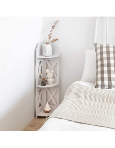 Estante de esquina J JINXIAMU blanco 3 niveles impermeable