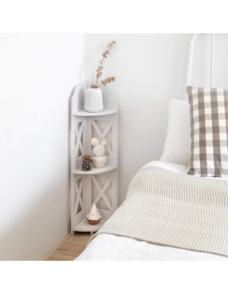 Estante de esquina J JINXIAMU blanco 3 niveles impermeable