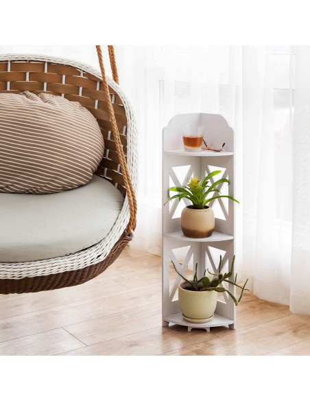 Estante de esquina J JINXIAMU blanco 3 niveles impermeable