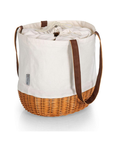 Cesta de Playa y Picnic Coronado PICNIC TIME Lona Beige 36x29x34cm