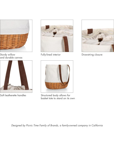 Cesta de Playa y Picnic Coronado PICNIC TIME Lona Beige 36x29x34cm