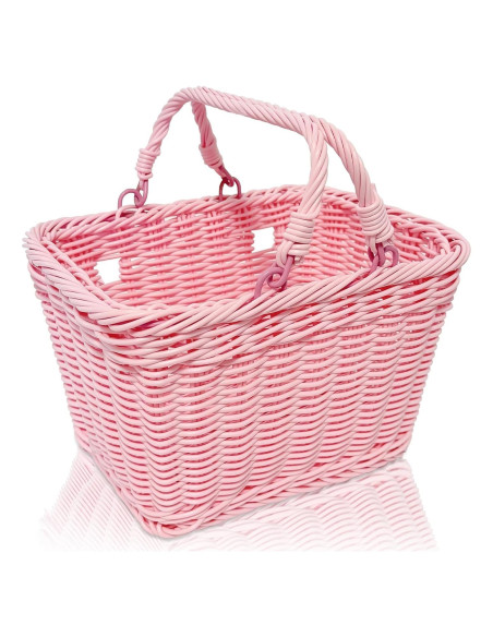 Cesta de Picnic de Mimbre Aikolesa Rosa 21x16x16 cm