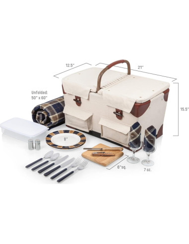 Cesta de Picnic Deluxe Pioneer PICNIC TIME con Manta 51x31.75 cm