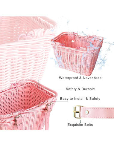 Cesta de Picnic de Mimbre Aikolesa Rosa 21x16x16 cm