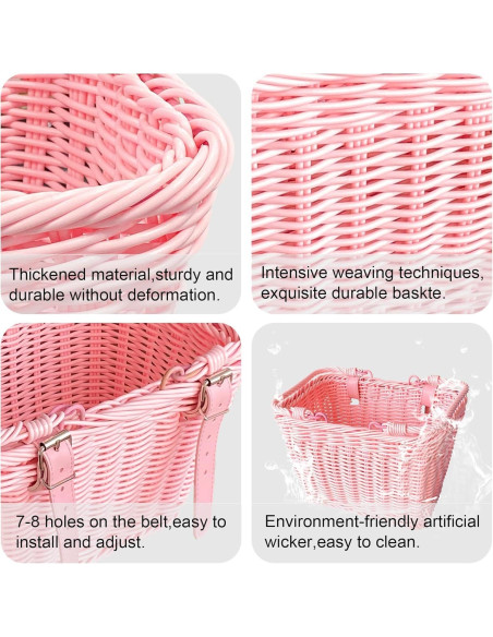 Cesta de Picnic de Mimbre Aikolesa Rosa 21x16x16 cm